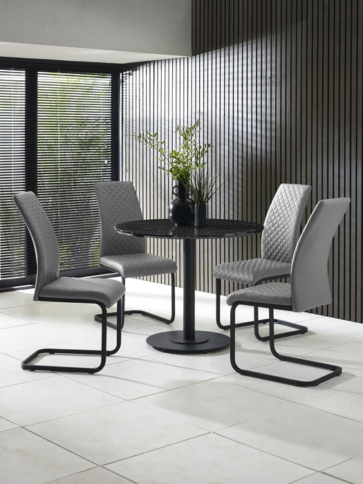 Velto Grey Upholstered Cantilever Dining Chairs – Set of 4 - Luminex FurnitureChairsXAV101