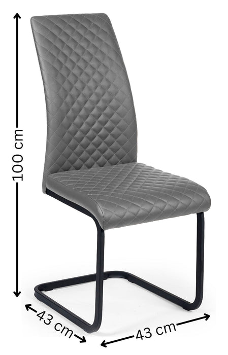 Velto Grey Upholstered Cantilever Dining Chairs – Set of 4 - Luminex FurnitureChairsXAV101
