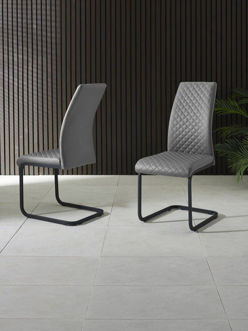 Velto Grey Upholstered Cantilever Dining Chairs – Set of 4 - Luminex FurnitureChairsXAV101