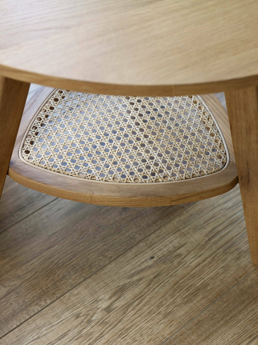 Veneto Oak Triangular Side Table with Shelf - Luminex FurnitureLamp TableVER005