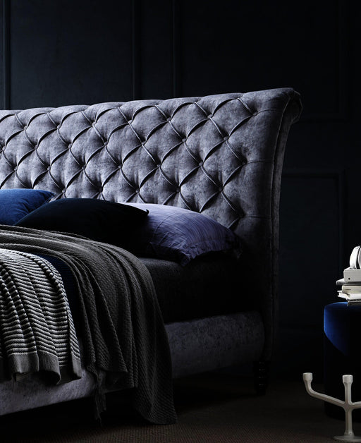 Venice Bed Grey Fabric - Luminex FurnitureBedVENI46GREY
