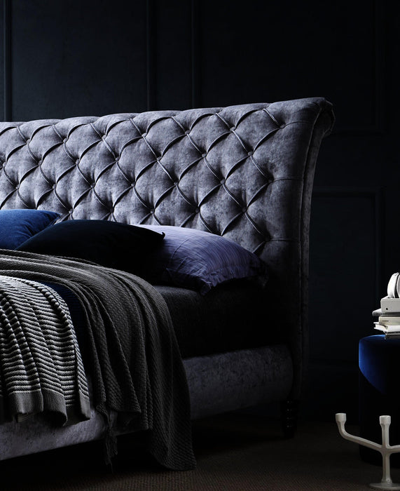 Venice Bed Grey Fabric - Luminex FurnitureBedVENI46GREY