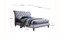 Venice Dark Grey Velvet Bed Frame - Luminex FurnitureBedVENI46BLACK