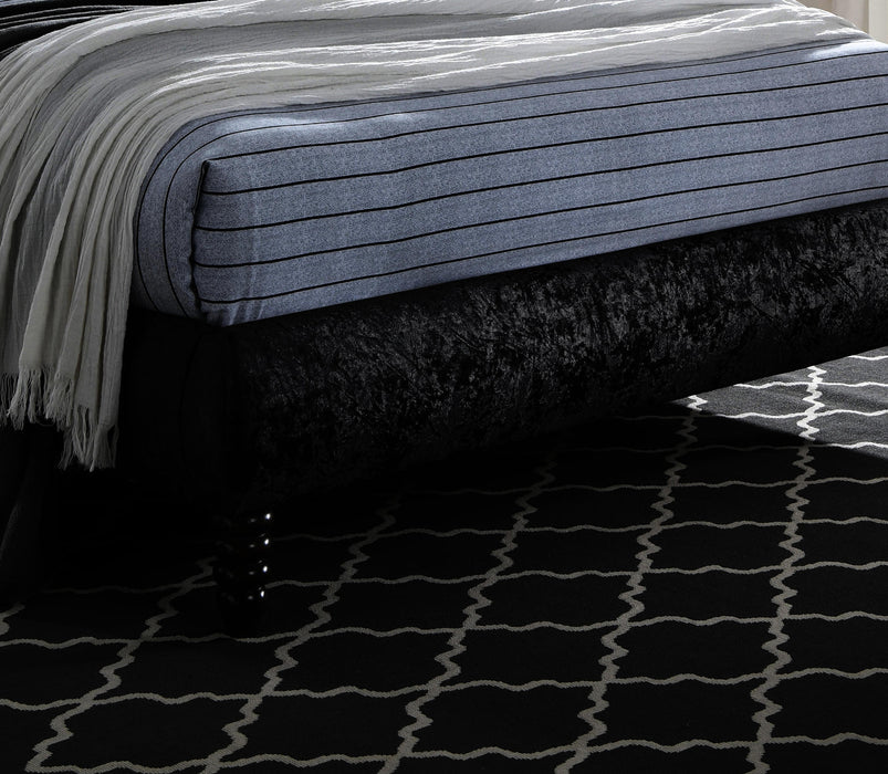Venice Dark Grey Velvet Bed Frame - Luminex FurnitureBedVENI46BLACK