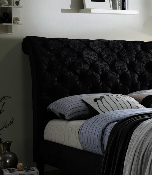 Venice Dark Grey Velvet Bed Frame - Luminex FurnitureBedVENI46BLACK