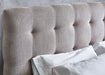 Verity Bed with Tufted Headboard - Light Taupe - Luminex FurnitureFabric BedsODE001