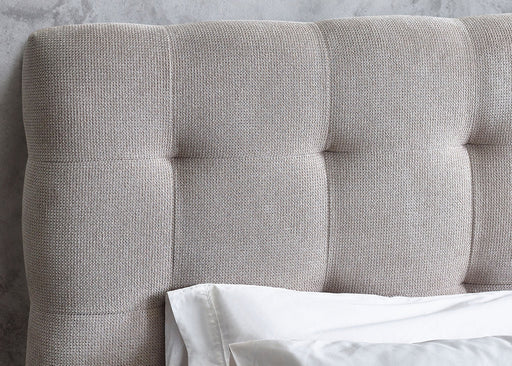 Verity Bed with Tufted Headboard - Light Taupe - Luminex FurnitureFabric BedsODE001