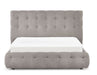 Verity Bed with Tufted Headboard - Light Taupe - Luminex FurnitureFabric BedsODE001