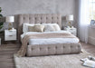 Verity Bed with Tufted Headboard - Light Taupe - Luminex FurnitureFabric BedsODE001
