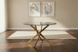 Veronica Round Dining Table – Gold & Glass - Luminex FurnitureDining TableMON120
