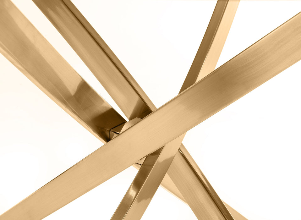 Veronica Round Dining Table – Gold & Glass - Luminex FurnitureDining TableMON120