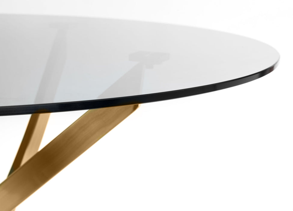 Veronica Round Dining Table – Gold & Glass - Luminex FurnitureDining TableMON120