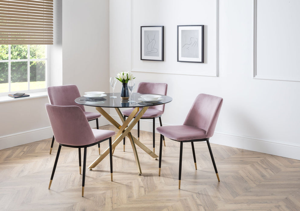 Veronica Round Dining Table – Gold & Glass - Luminex FurnitureDining TableMON120
