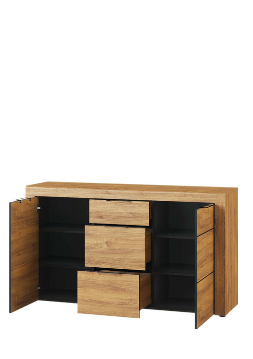 Vespera Camargue Oak &amp; Black Large Sideboard - Luminex FurnitureSideboard2706