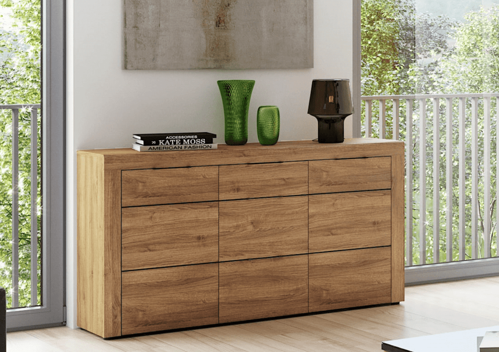 Vespera Camargue Oak &amp; Black Large Sideboard - Luminex FurnitureSideboard2706