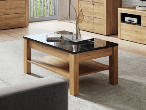 Vespera Camargue Oak & Black Gloss Coffee Table - Luminex FurnitureCoffee Table2711