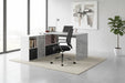 Vierra Concrete Grey & Alpine White Flexi Corner Desk - Luminex FurnitureDesk2644