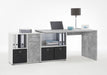 Vierra Concrete Grey & Alpine White Flexi Corner Desk - Luminex FurnitureDesk2644