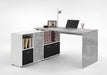 Vierra Concrete Grey & Alpine White Flexi Corner Desk - Luminex FurnitureDesk2644