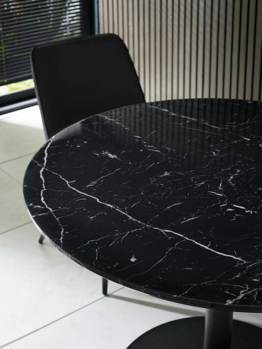 Violet Black Marble Effect Round Dining Table - Luminex FurnitureDining TableLUC302