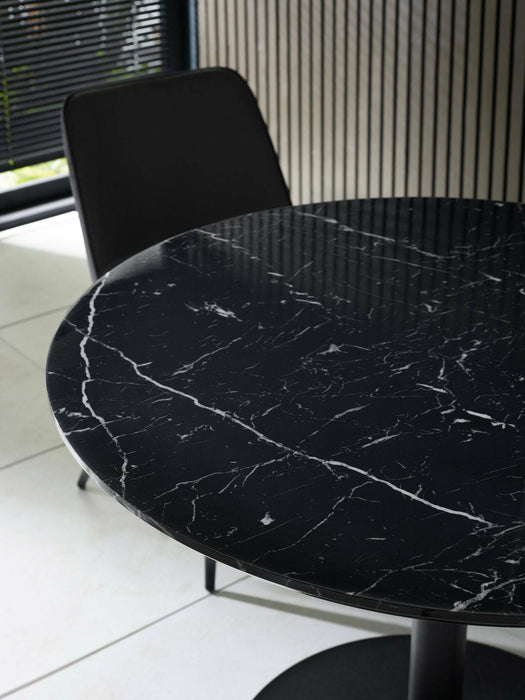 Violet Black Marble Effect Round Dining Table - Luminex FurnitureDining TableLUC302