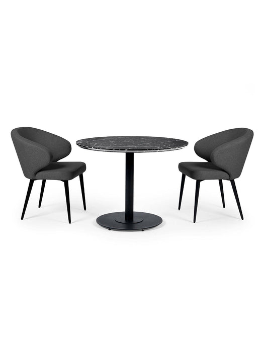 Violet Black Marble Effect Round Dining Table - Luminex FurnitureDining TableLUC302