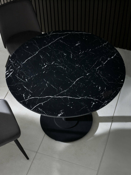Violet Black Marble Effect Round Dining Table - Luminex FurnitureDining TableLUC302
