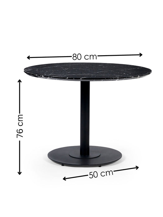 Violet Black Marble Effect Round Dining Table - Luminex FurnitureDining TableLUC302