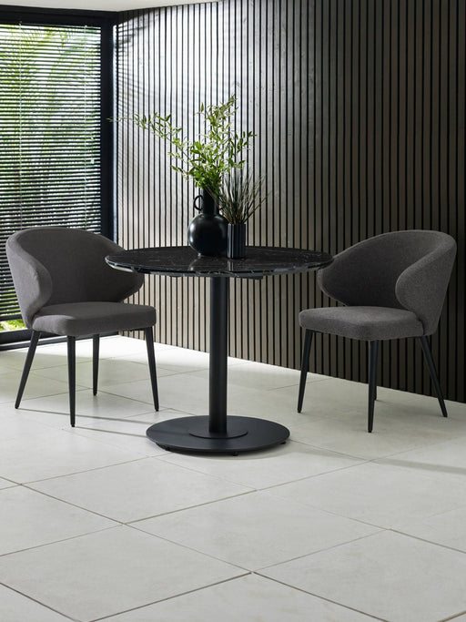 Violet Black Marble Effect Round Dining Table - Luminex FurnitureDining TableLUC302