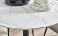 Violet Round Dining Table – White Marble Effect - Luminex FurnitureDining TableLUC301