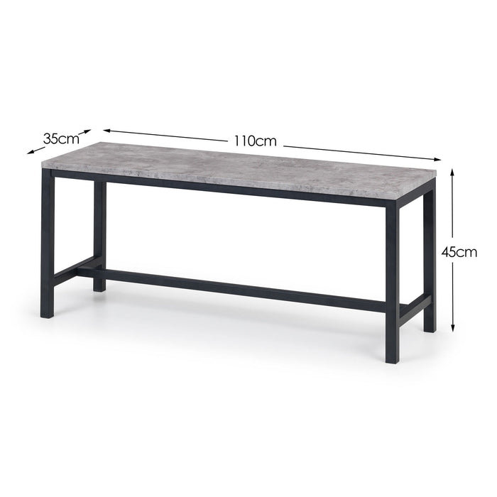 Viviana Concrete Effect Dining Bench - Luminex FurnitureBench SeatSTA105