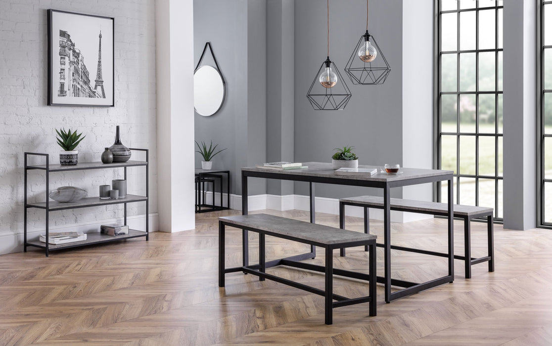 Viviana Concrete Effect Dining Bench - Luminex FurnitureBench SeatSTA105