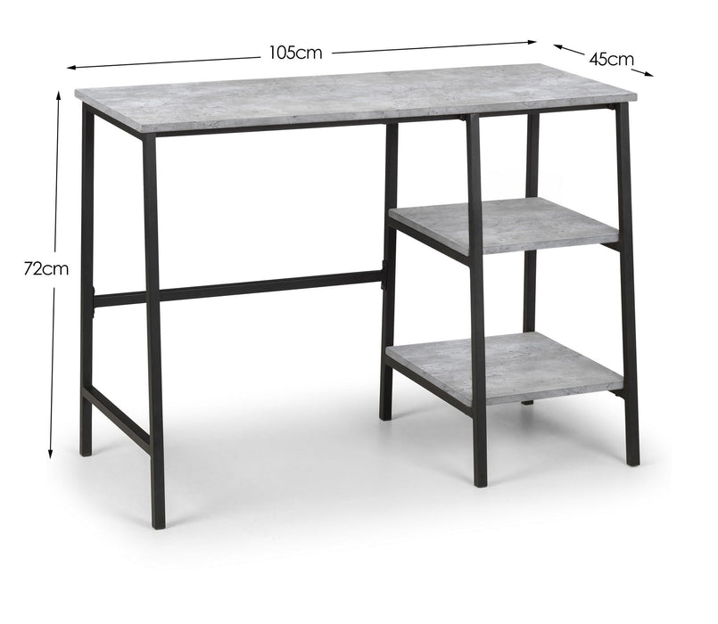Viviana Desk – Concrete Effect & Metal Frame - Luminex FurnitureDeskSTA212