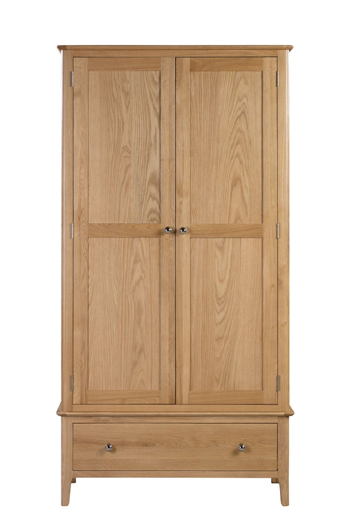 Vivienne 2 Door 1 Drawer Wardrobe – Solid Oak - Luminex FurnitureWardrobeCOT104