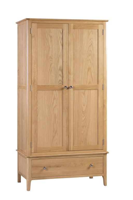 Vivienne 2 Door 1 Drawer Wardrobe – Solid Oak - Luminex FurnitureWardrobeCOT104