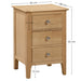 Vivienne 3 Drawer Bedside in Oak - Luminex FurnitureBedside TableCOT101