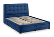 Vivienne 4 Drawer Bed Blue - Luminex FurnitureFabric BedsFUL012