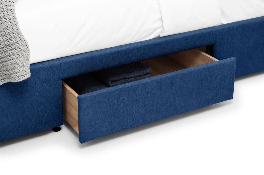 Vivienne 4 Drawer Bed Blue - Luminex FurnitureFabric BedsFUL012