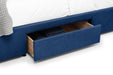 Vivienne 4 Drawer Bed Blue - Luminex FurnitureFabric BedsFUL012
