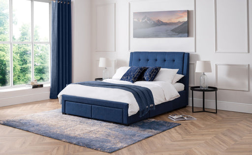 Vivienne 4 Drawer Bed Blue - Luminex FurnitureFabric BedsFUL012