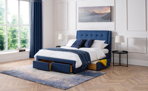 Vivienne 4 Drawer Bed Blue - Luminex FurnitureFabric BedsFUL012