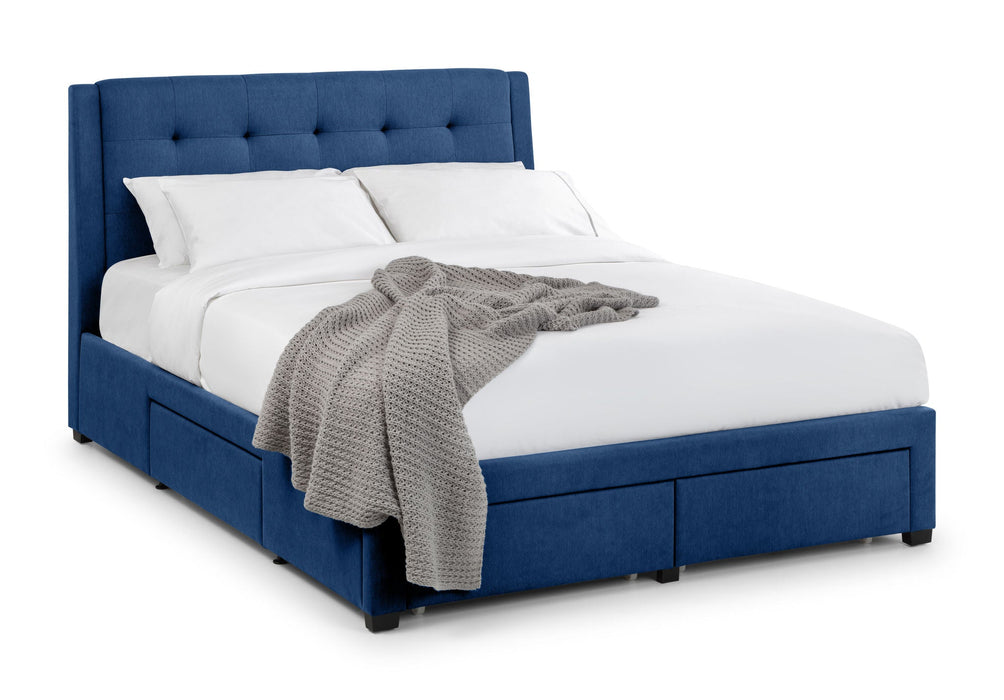 Vivienne 4 Drawer Bed Blue - Luminex FurnitureFabric BedsFUL012