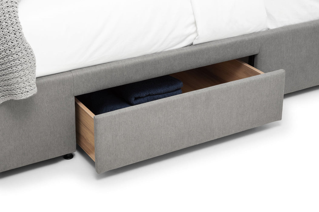 Vivienne 4 Drawer Bed Grey - Luminex FurnitureFabric BedsFUL001