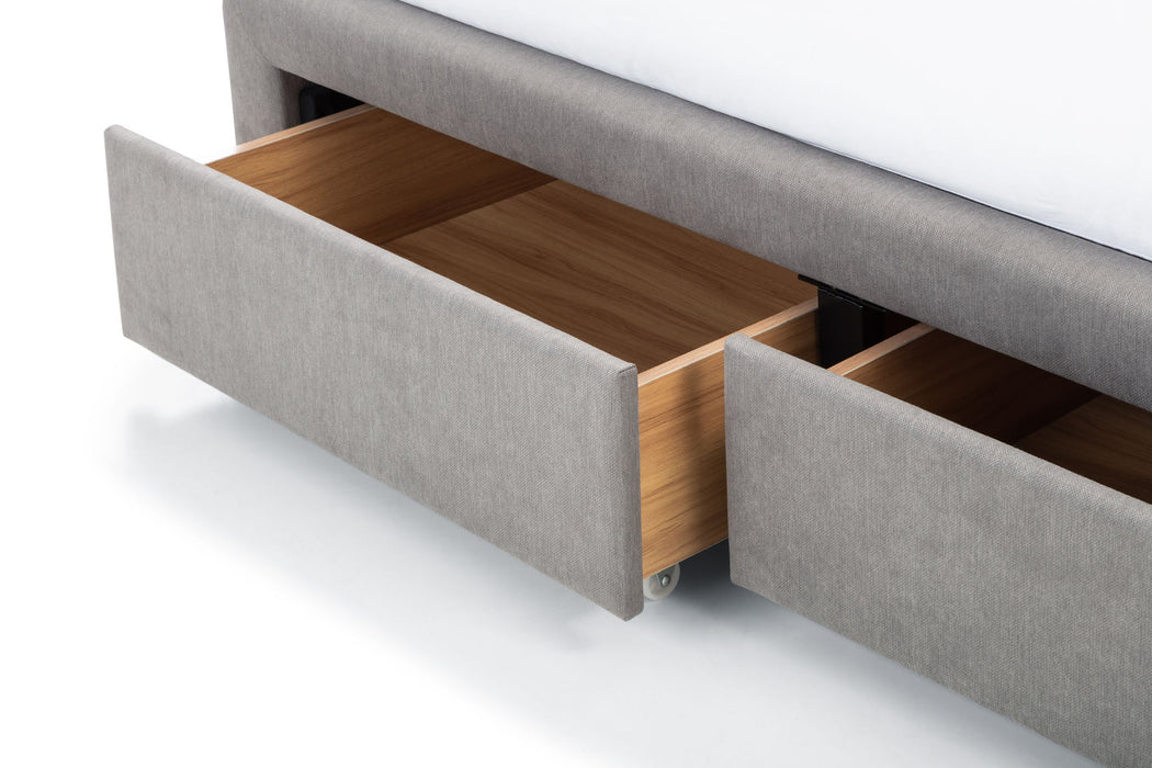 Vivienne 4 Drawer Bed Grey - Luminex FurnitureFabric BedsFUL001