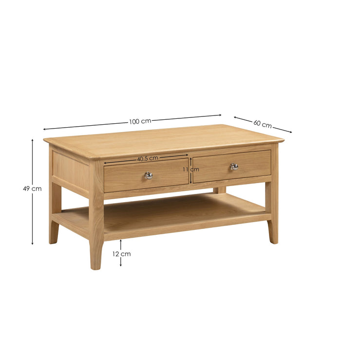 Vivienne Coffee Table – Solid Oak with Storage - Luminex FurnitureCoffee TableCOT109