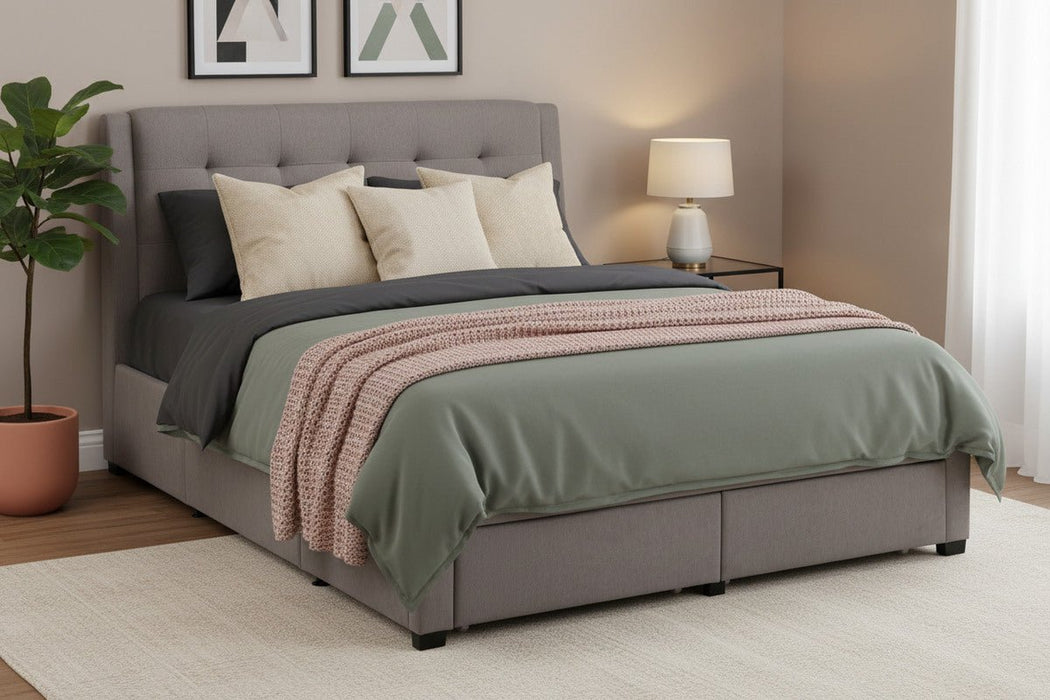 Vivienne Grey Linen 4 Drawer Storage Bed - Luminex FurnitureBedFUL001