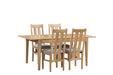 Vivienne Oak Extending Table & 4 Oak Chairs – Grey Linen - Luminex FurnitureDining SetCOT208