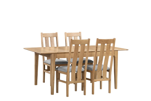 Vivienne Oak Extending Table & 4 Oak Chairs – Grey Linen - Luminex FurnitureDining SetCOT208