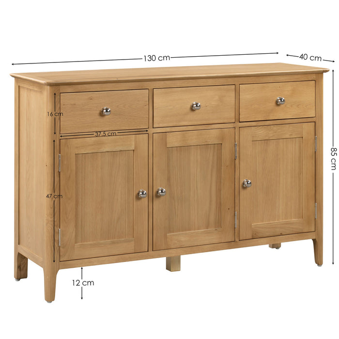 Vivienne Oak Sideboard – 3 Door 3 Drawer Storage - Luminex FurnitureSideboardCOT114