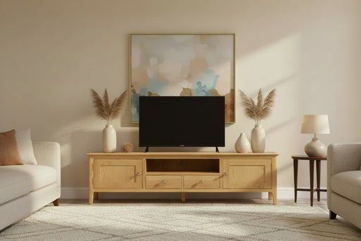 Vivienne Widescreen TV Unit – Solid Oak - Luminex FurnitureTV UnitCOT113